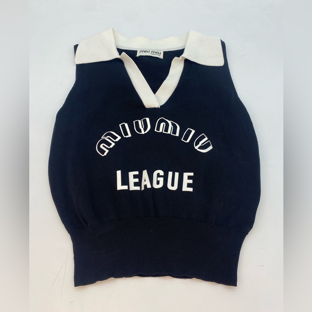 Miu Miu Black and White Knit Top